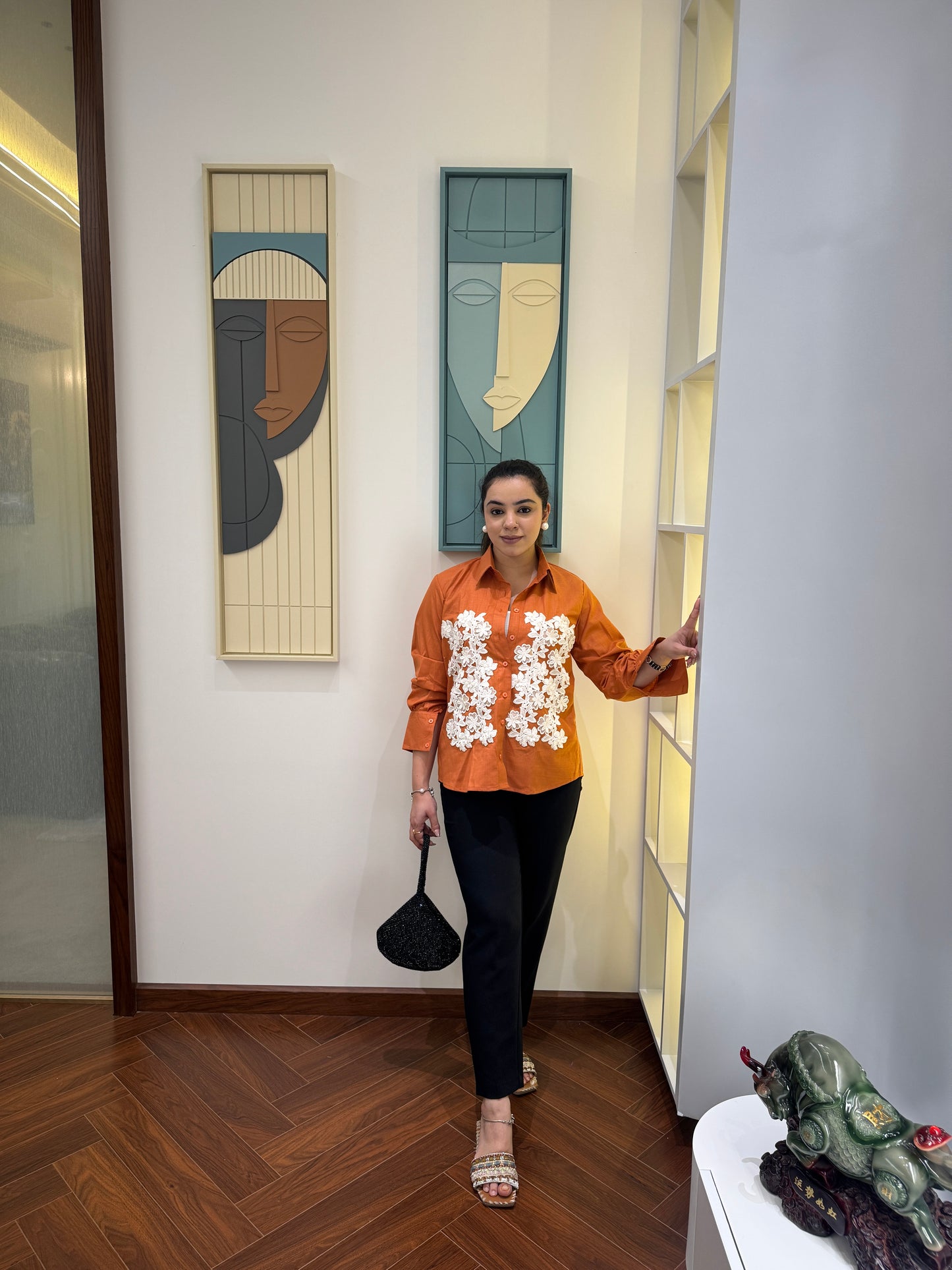 Orange Floral Shirt