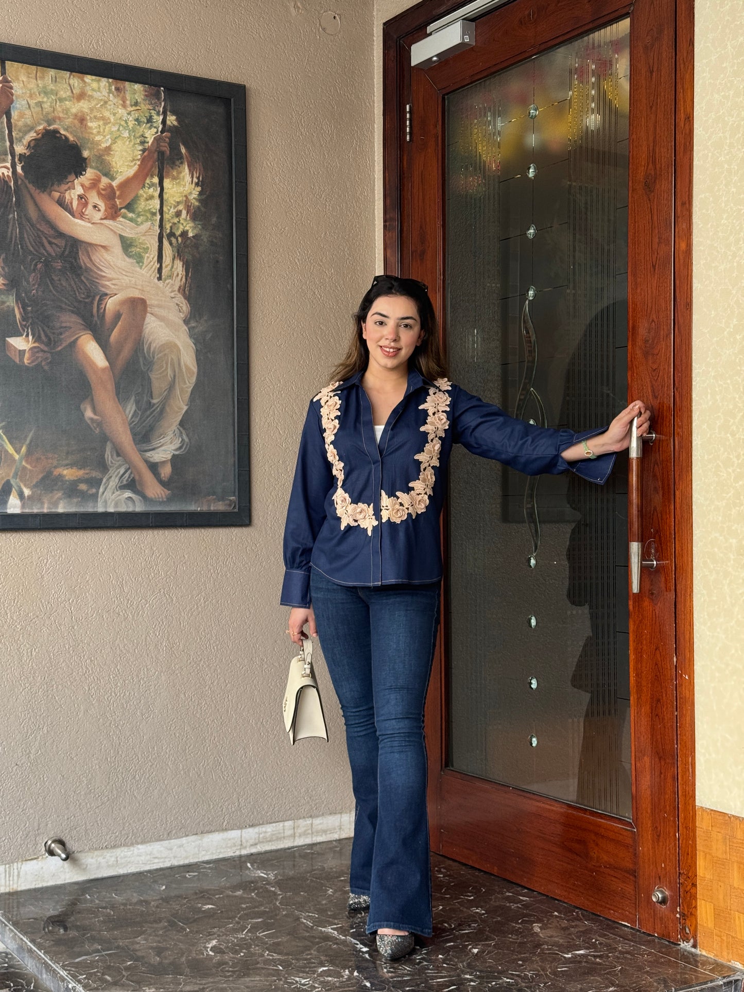 Navy Floral Shirt
