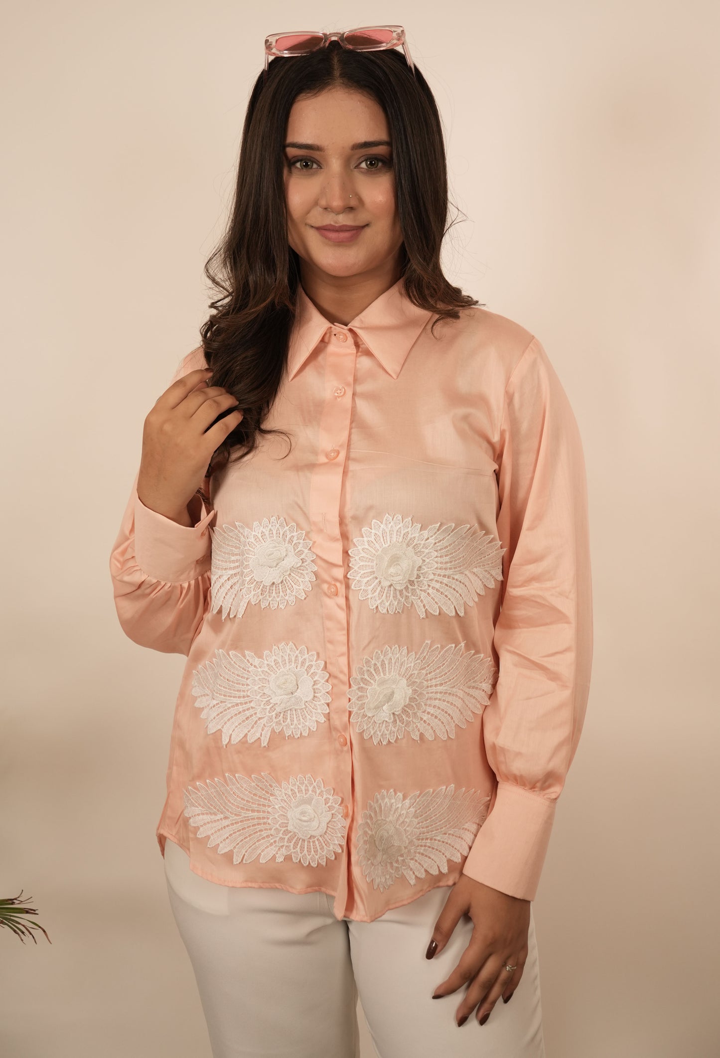 Peach and White Shirt