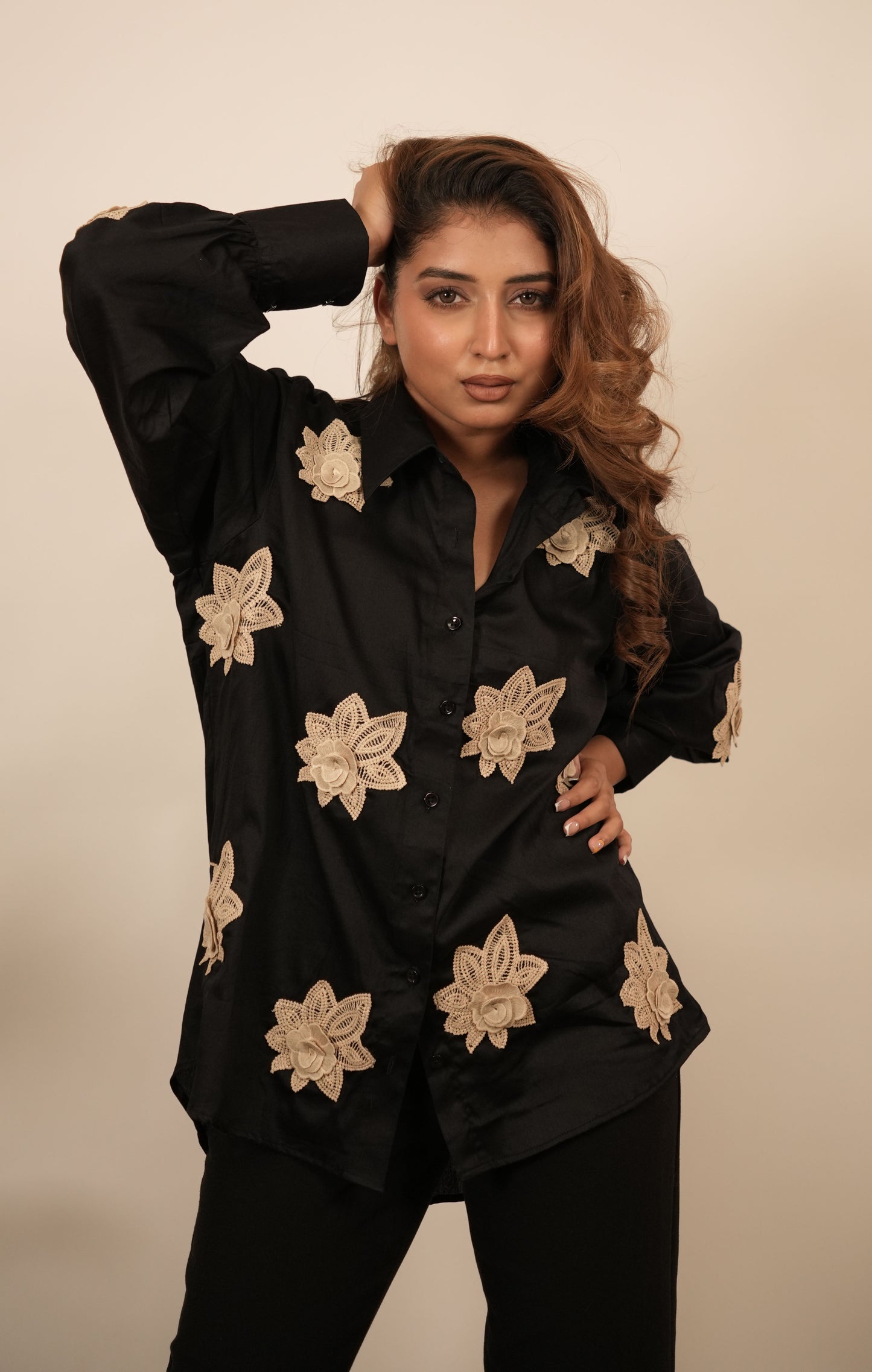 Black floral Shirt