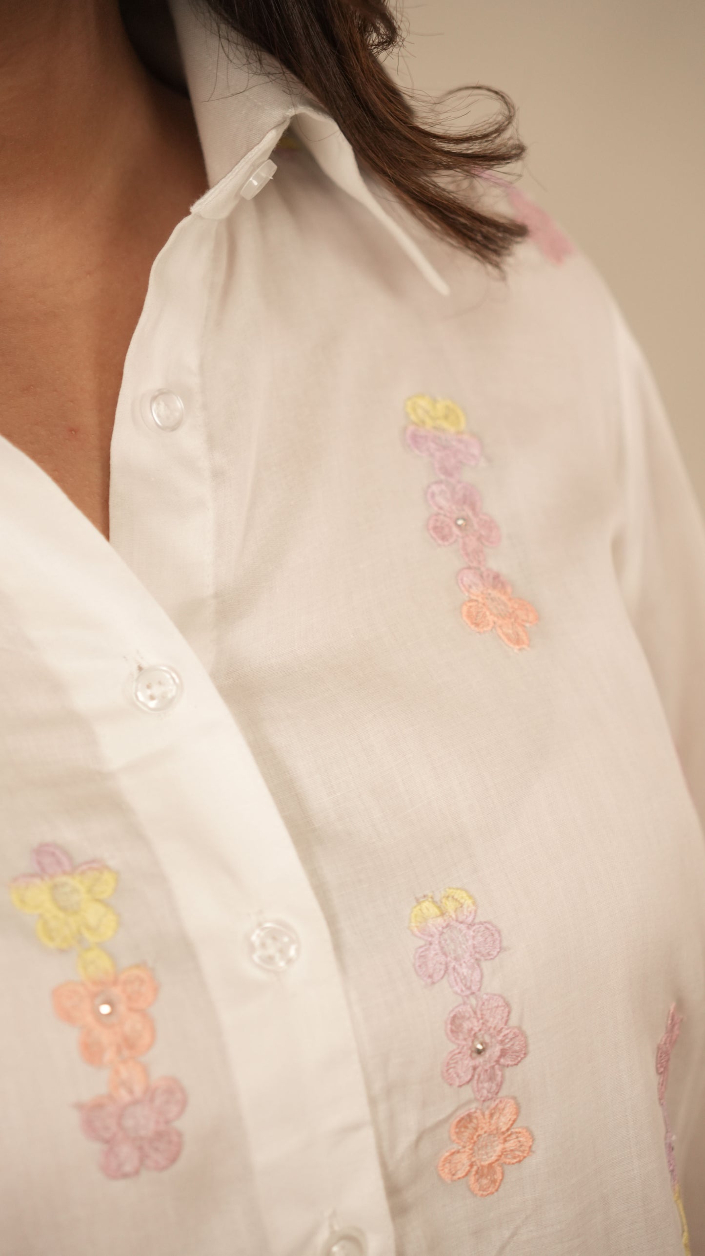 White Floral Shirt