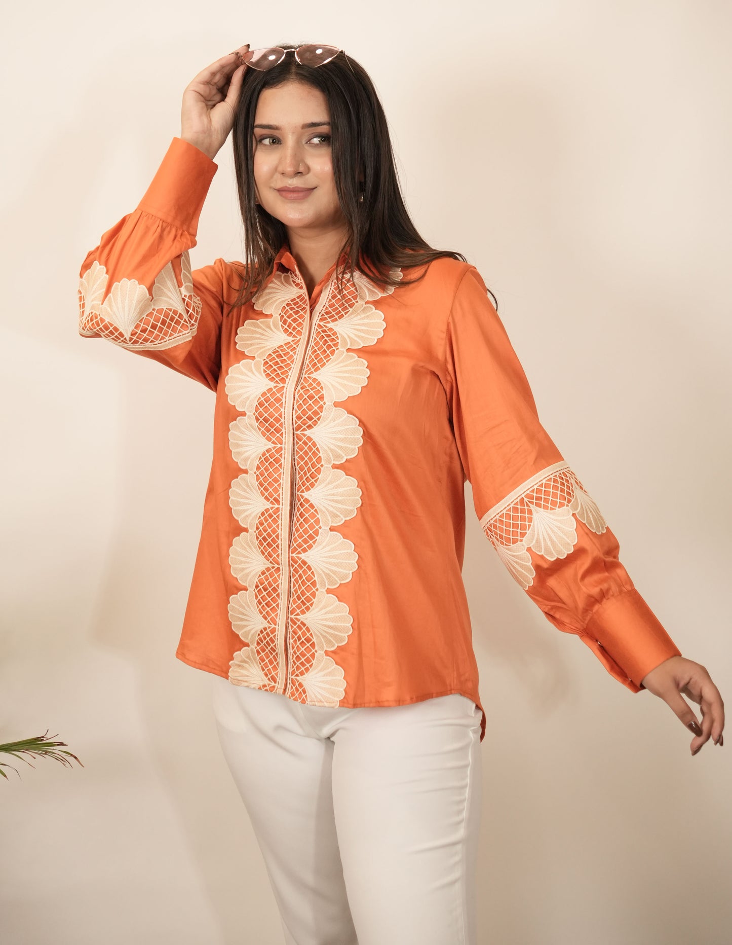 Orange Lace Shirt