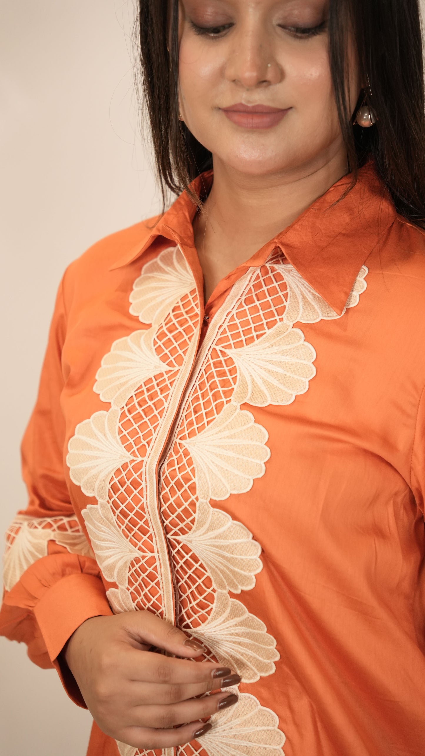 Orange Lace Shirt