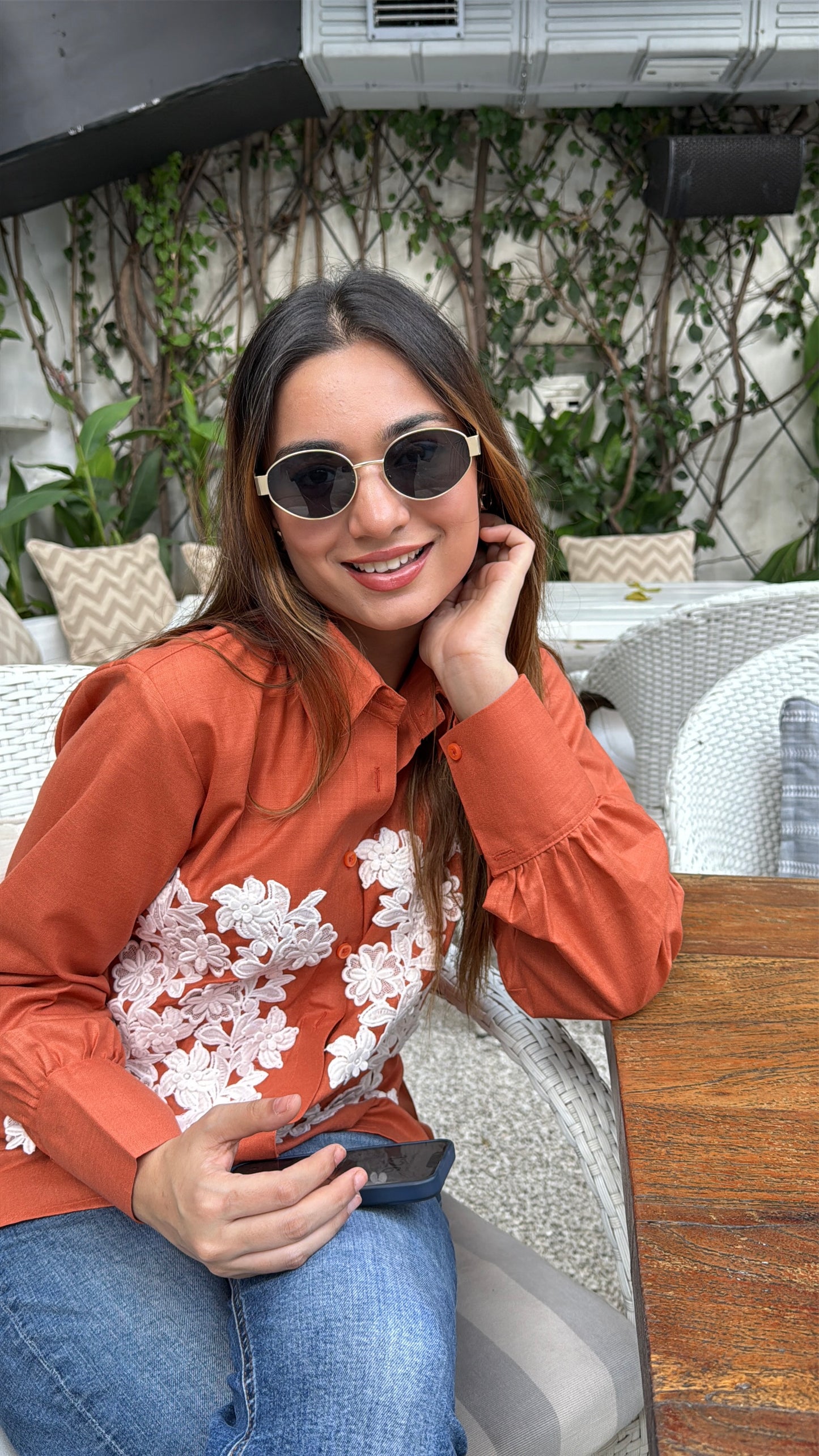 Orange Floral Shirt