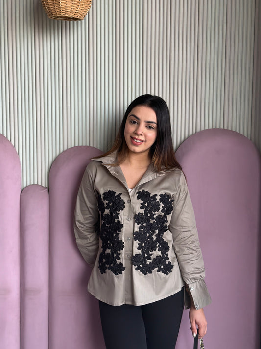 Siyana Black Lace Shirt