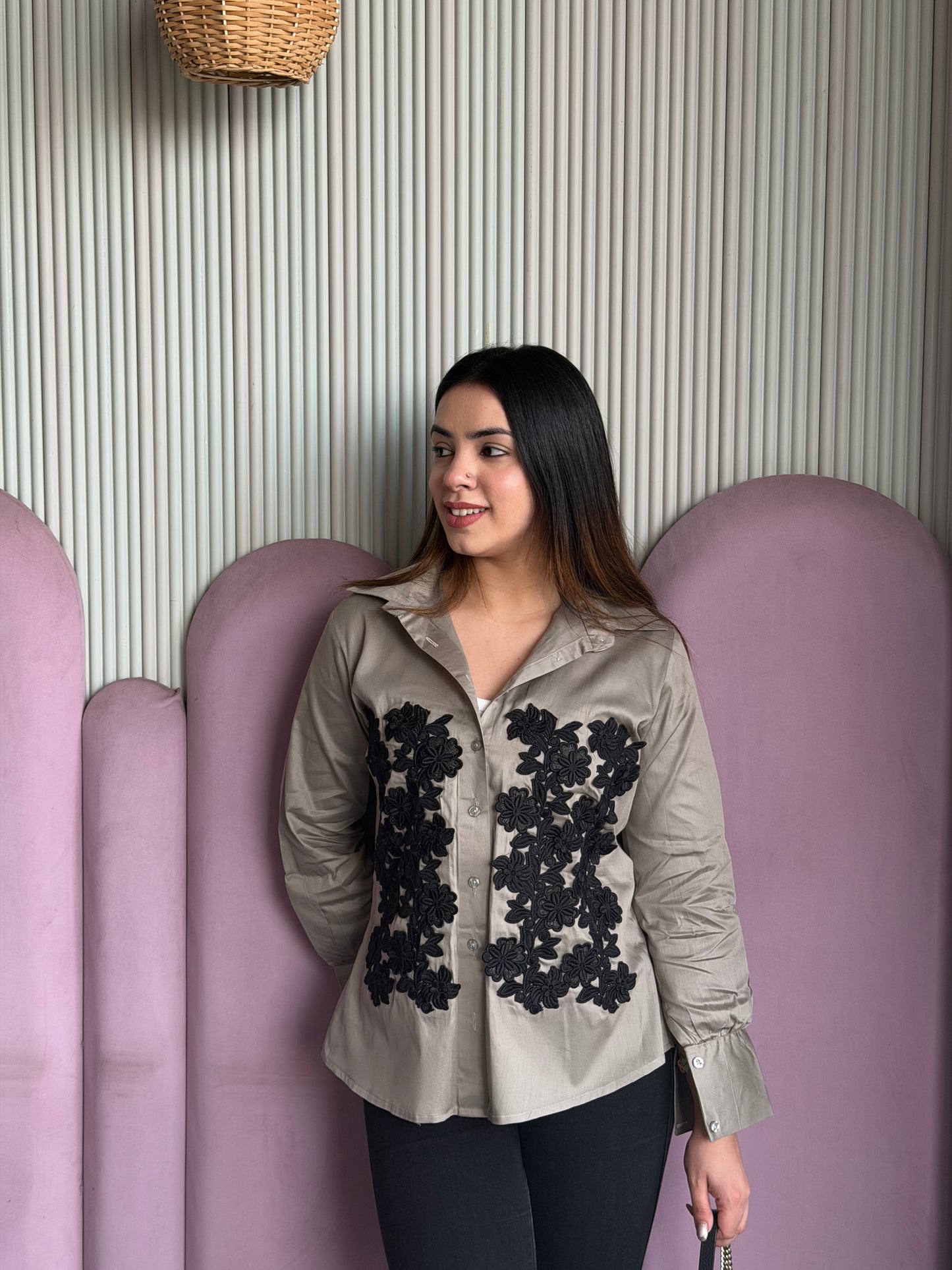 Siyana Black Lace Shirt