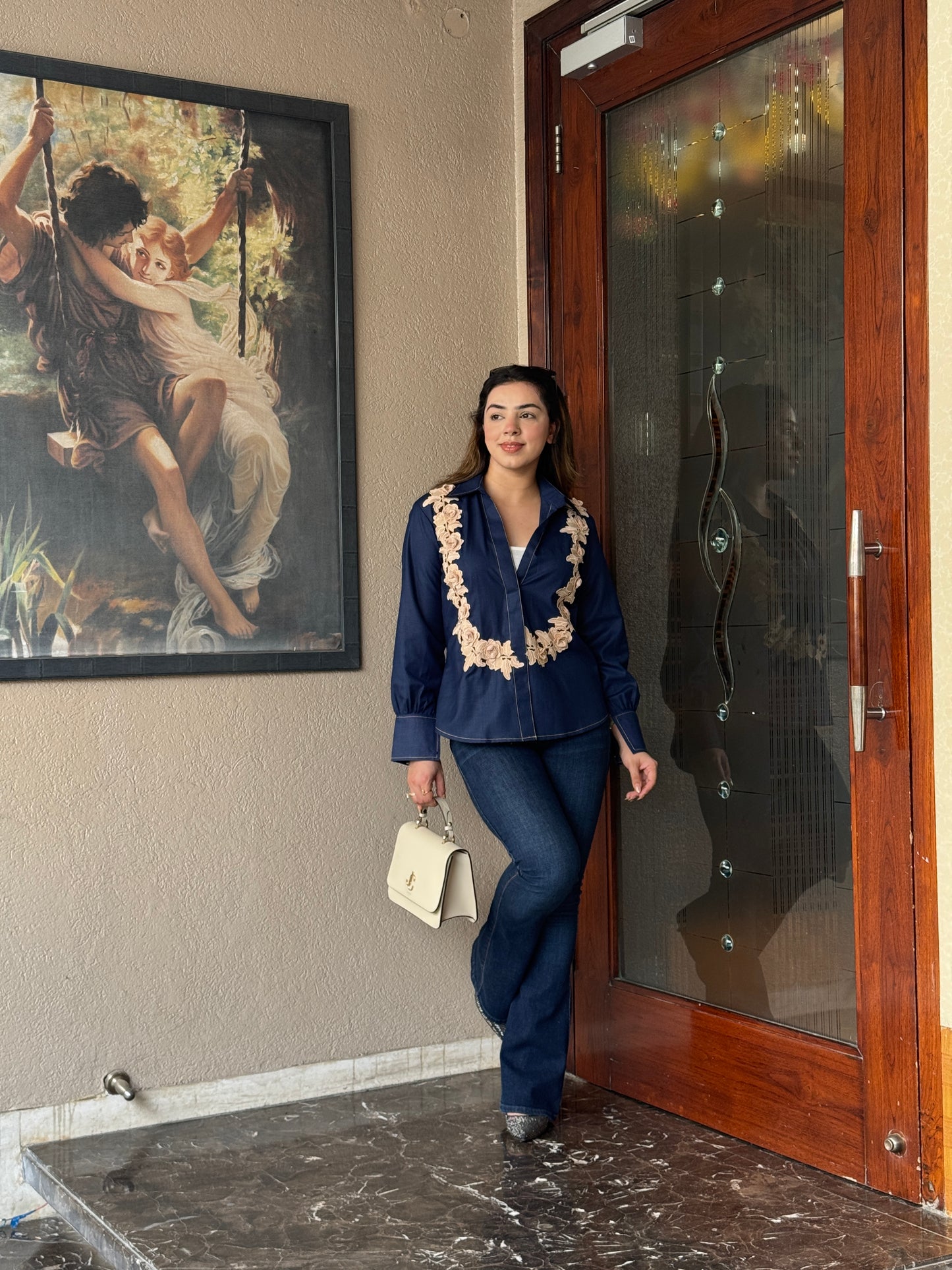 Navy Floral Shirt