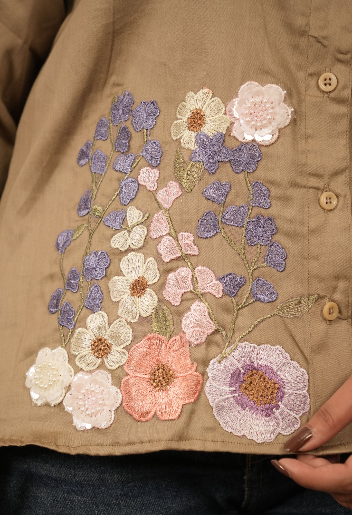 Brown Floral Shirt