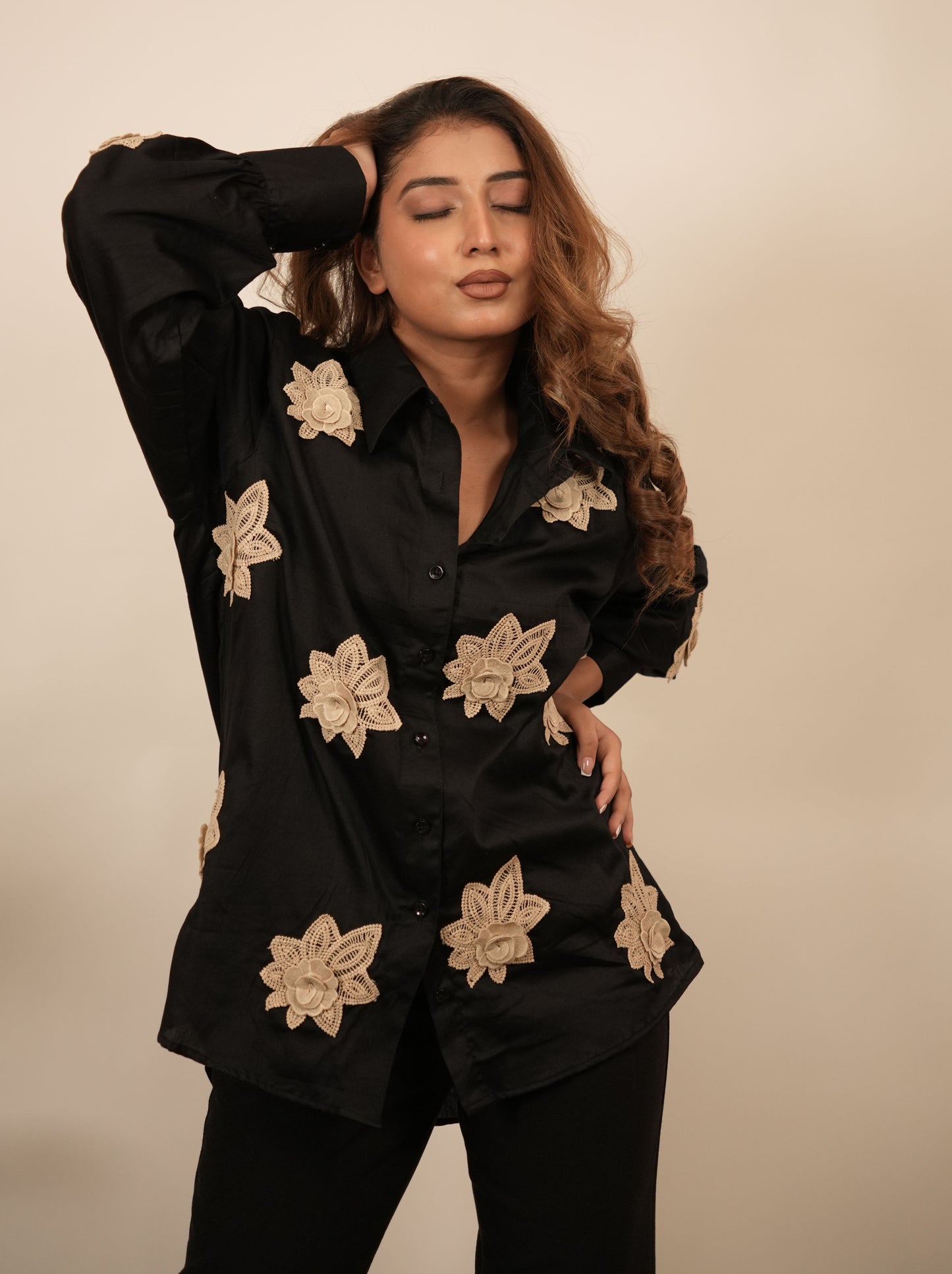 Black floral Shirt