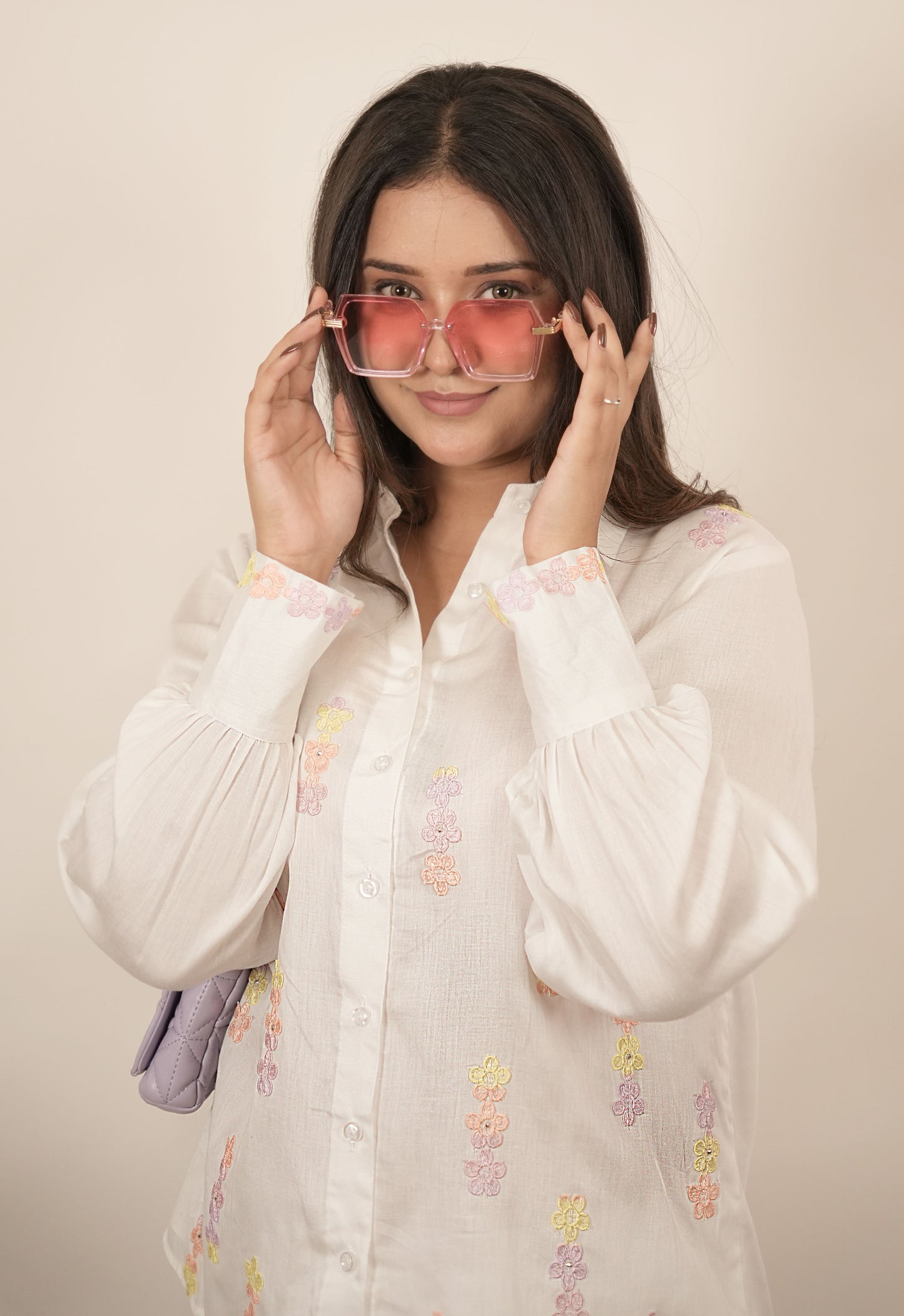 White Floral Shirt