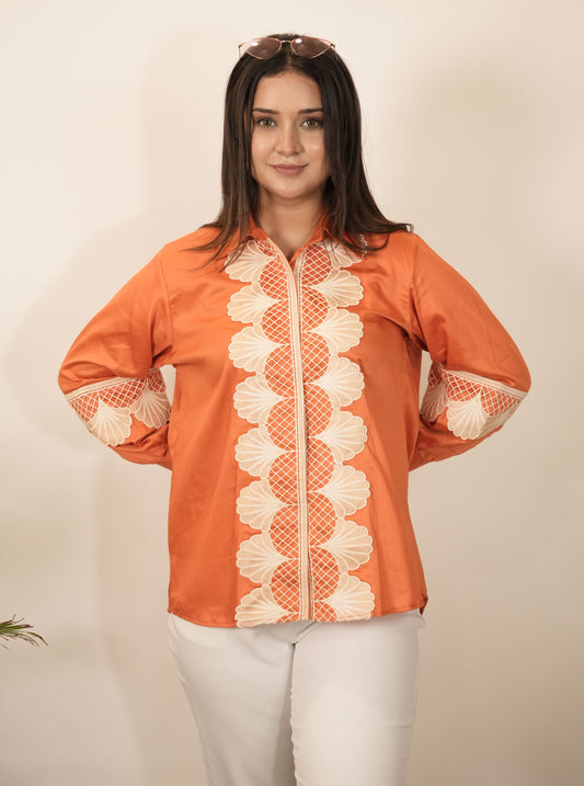 Orange Lace Shirt