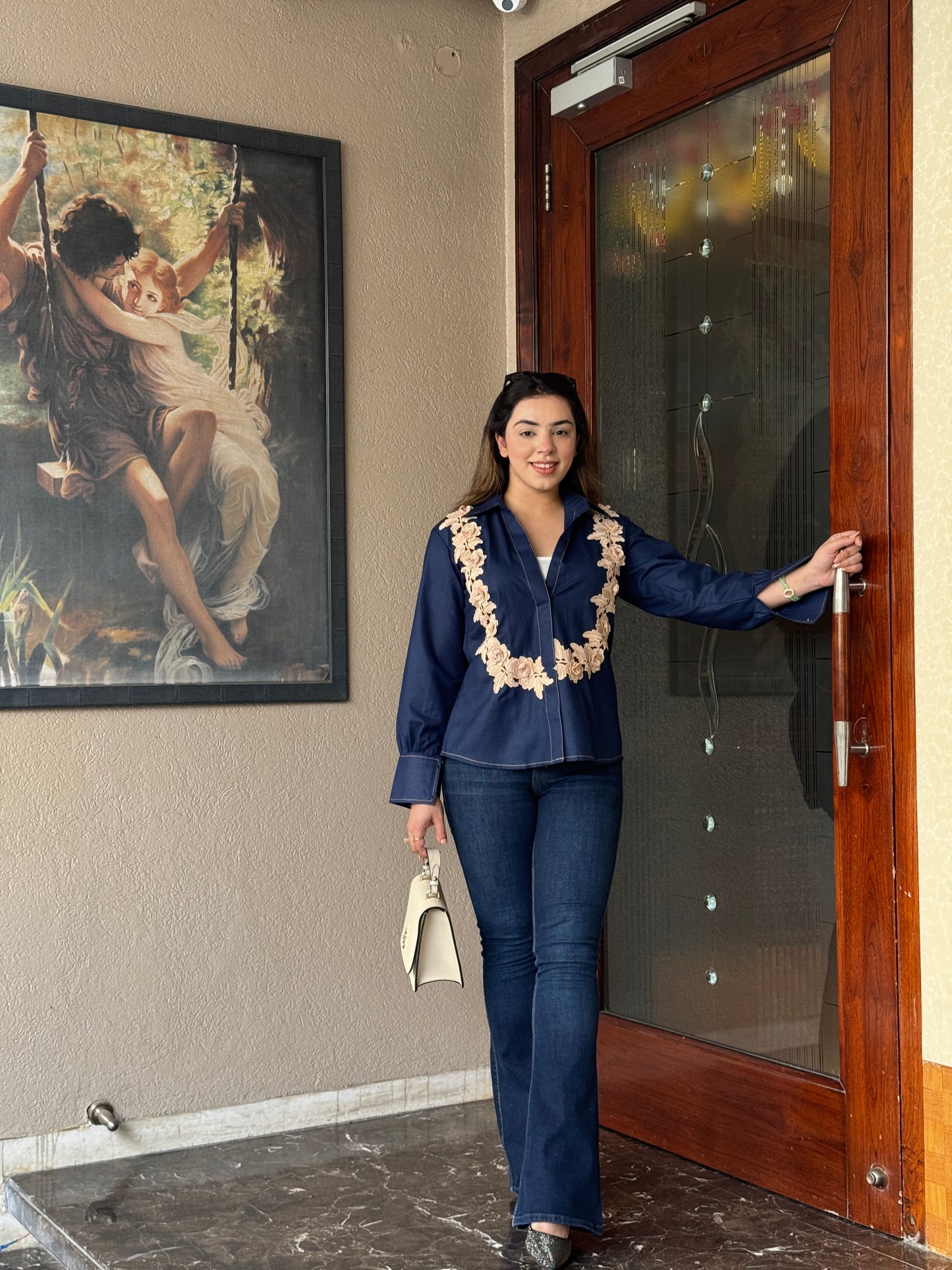 Navy Floral Shirt